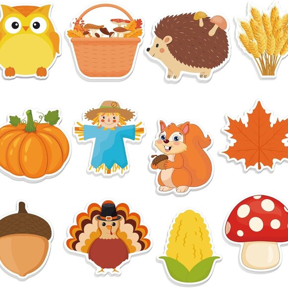 600 Thanksgiving Fall Sticky Notes, Cute Pumpkin Squirrel Turkey Sticky Notes Au - Picture 1 of 7